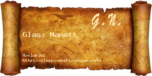 Glasz Nanett névjegykártya